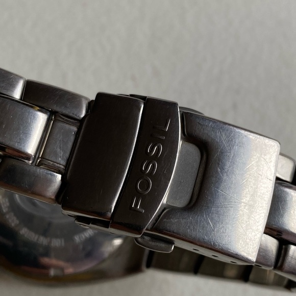 COPY - Fossil BLUE Men Watch Silver Round Blue Dial Silver Bracelet AM 3288 - Picture 3 of 8